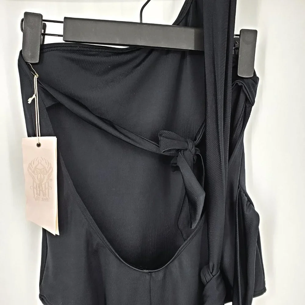 NWT‎ We Are HAH 1 4 Ur Soul One Shoulder Swimsuit Black Size Medium